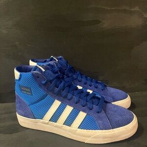 Adidas Basket Profi Sneakers Mens Size 8.5 Athletic Shoes Blue White High Top